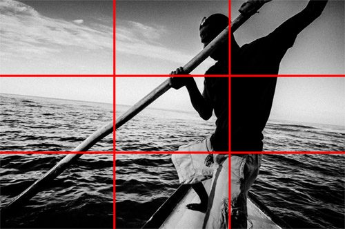 The same photo explained with the rule of thirds