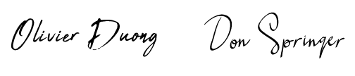 Signatures of Olivier Duong and Don Springer